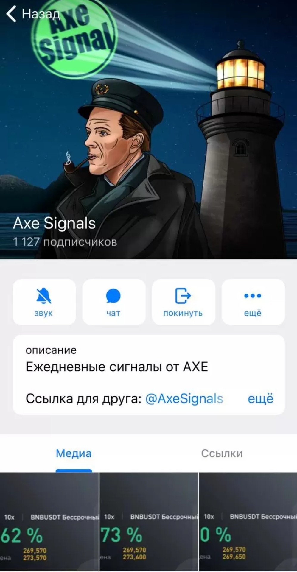 Телеграм канал Axe Profit Alert обзор