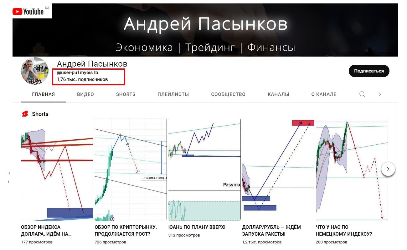 Ютуб канал Андрей Пасынков