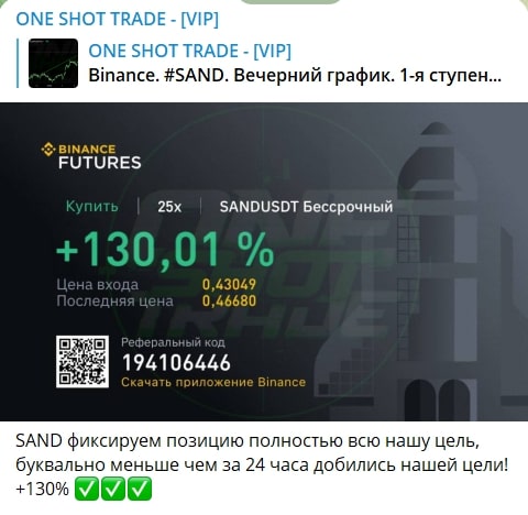 ONE SHOT TRADE телеграм