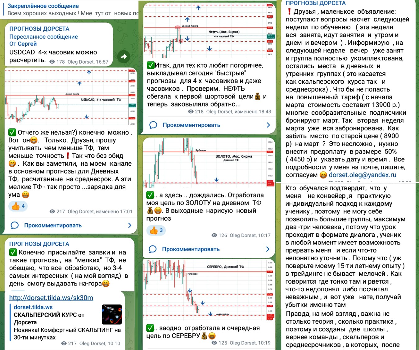 Телеграм канал Прогнозы дорсета Олег Дорсет