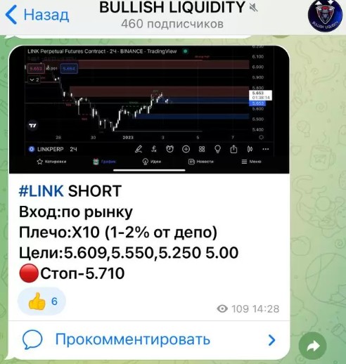 Телеграм канал BULLISH LIQUIDITY сигналы