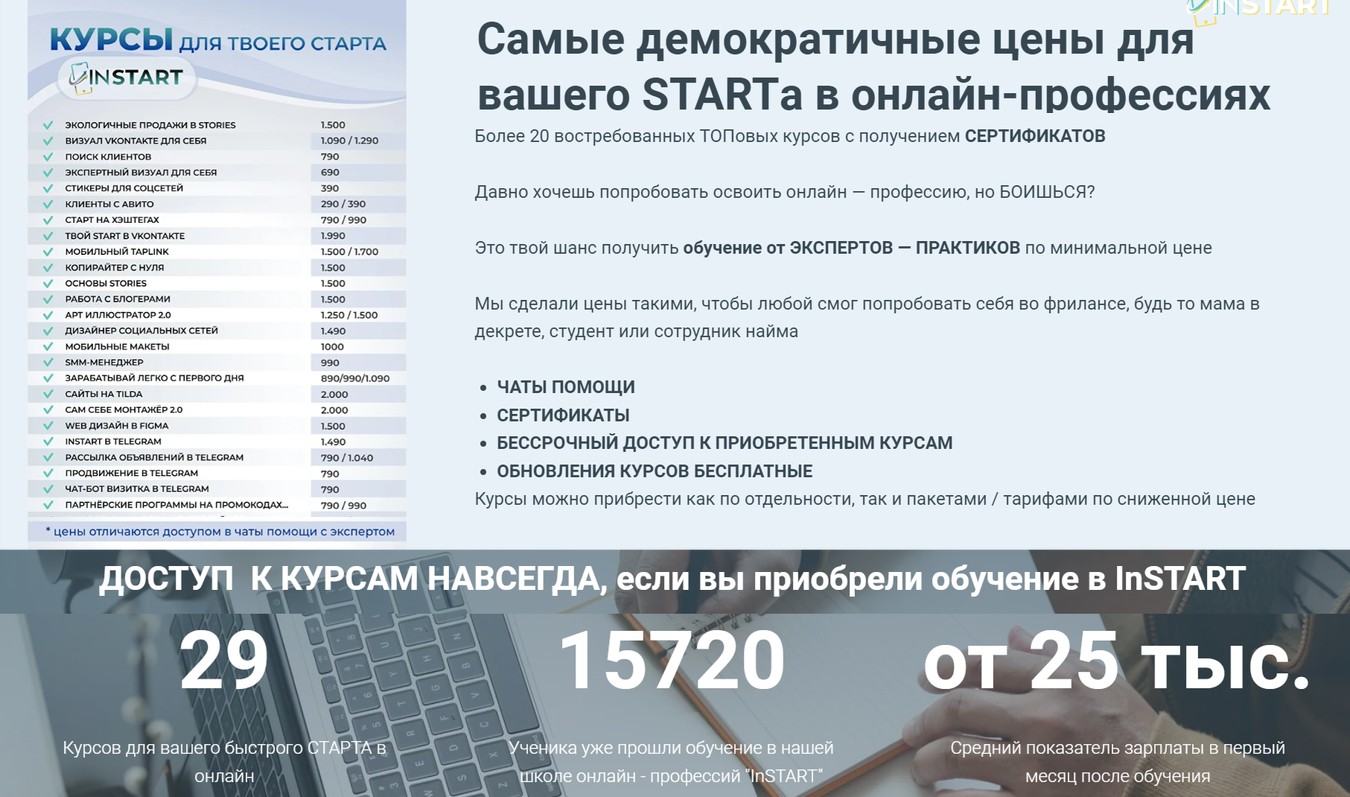 бизнес проект инстарт обзор