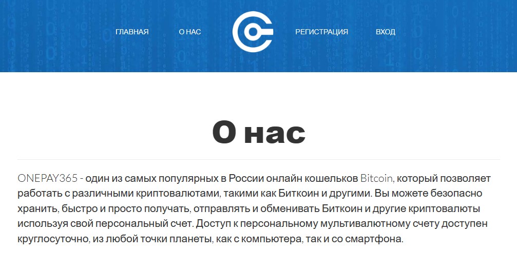 Обзор сайта https onepay365 ru