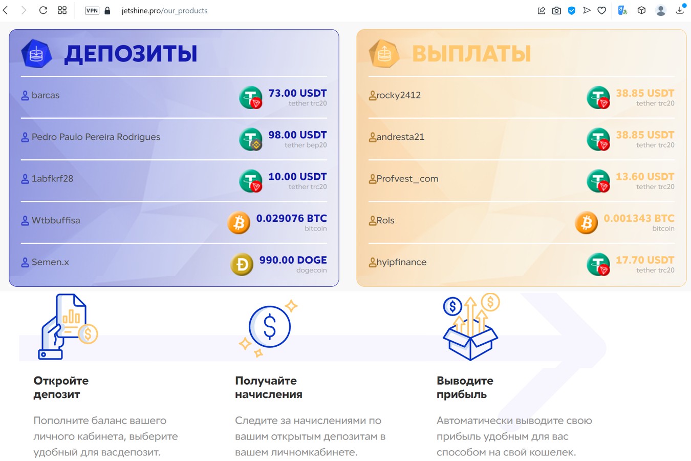 Условия компании Jetshine Pro