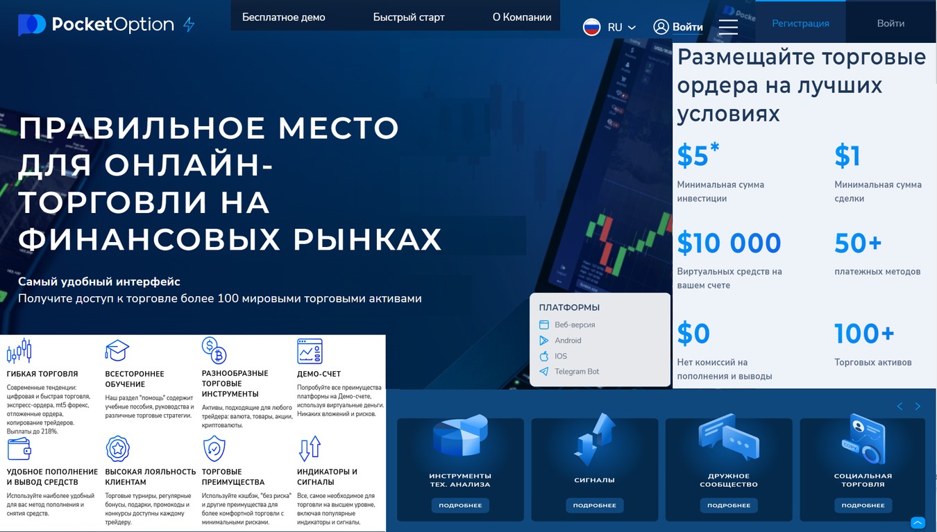 Pocket Option обзор сайта брокера