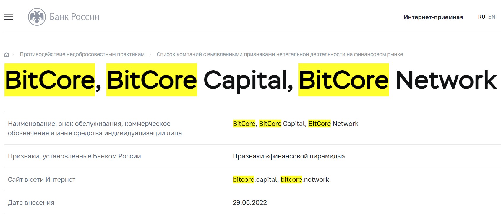 bit core network обзор