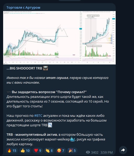 Торговля с Артуром телеграм пост