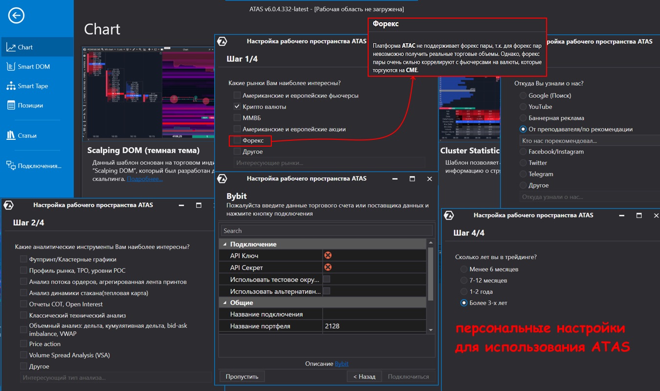 ATAS crypto - чарт