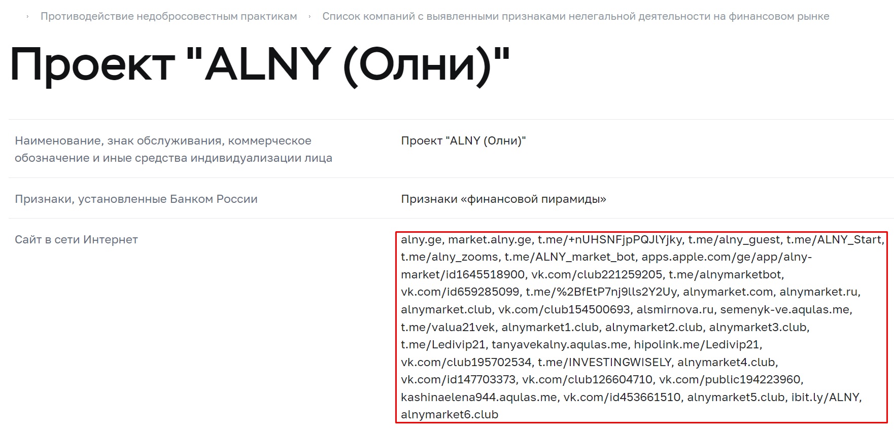 Описание AlnyMarketBot