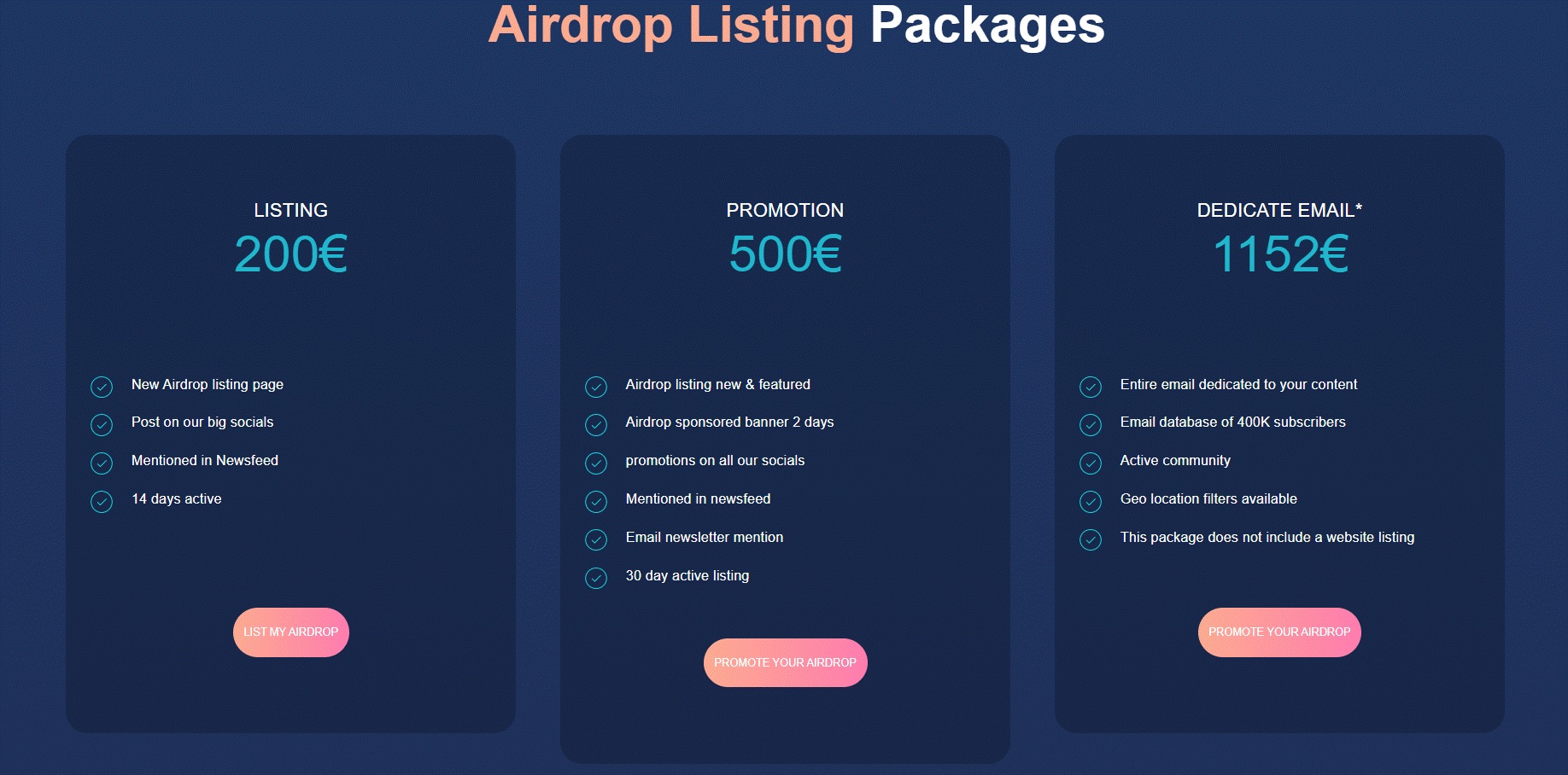 Airdrop alert - подписка