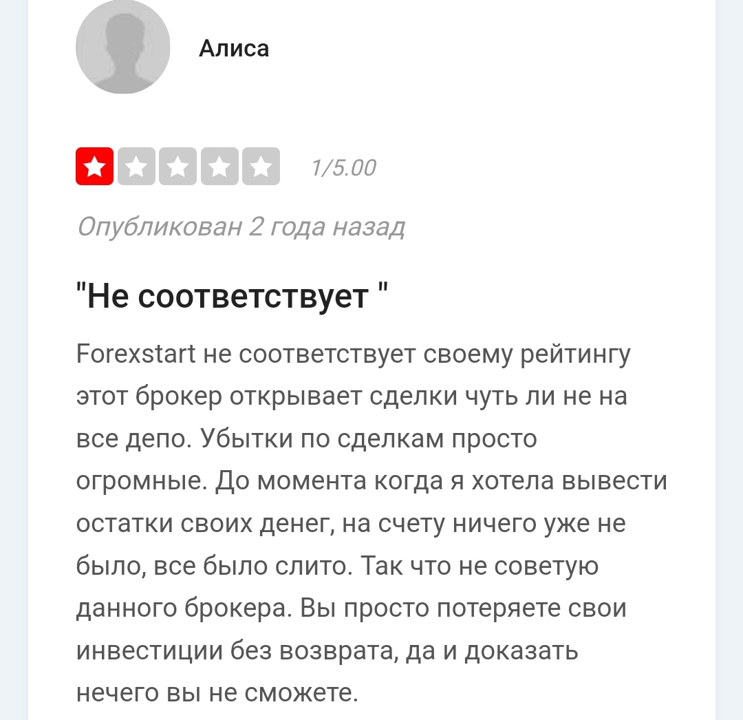 ForexStart - отзывы