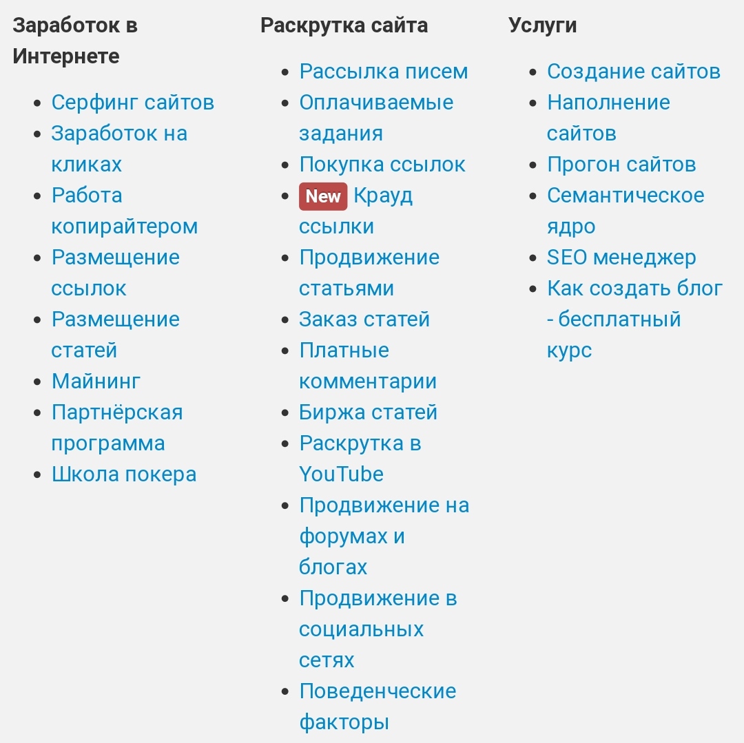 Категории Wmzona