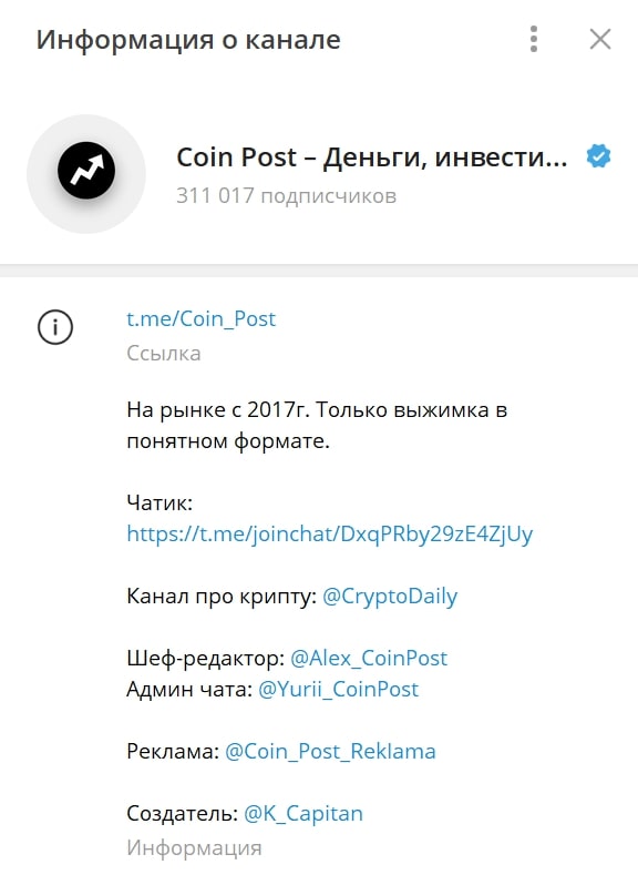 Coin Post телеграм