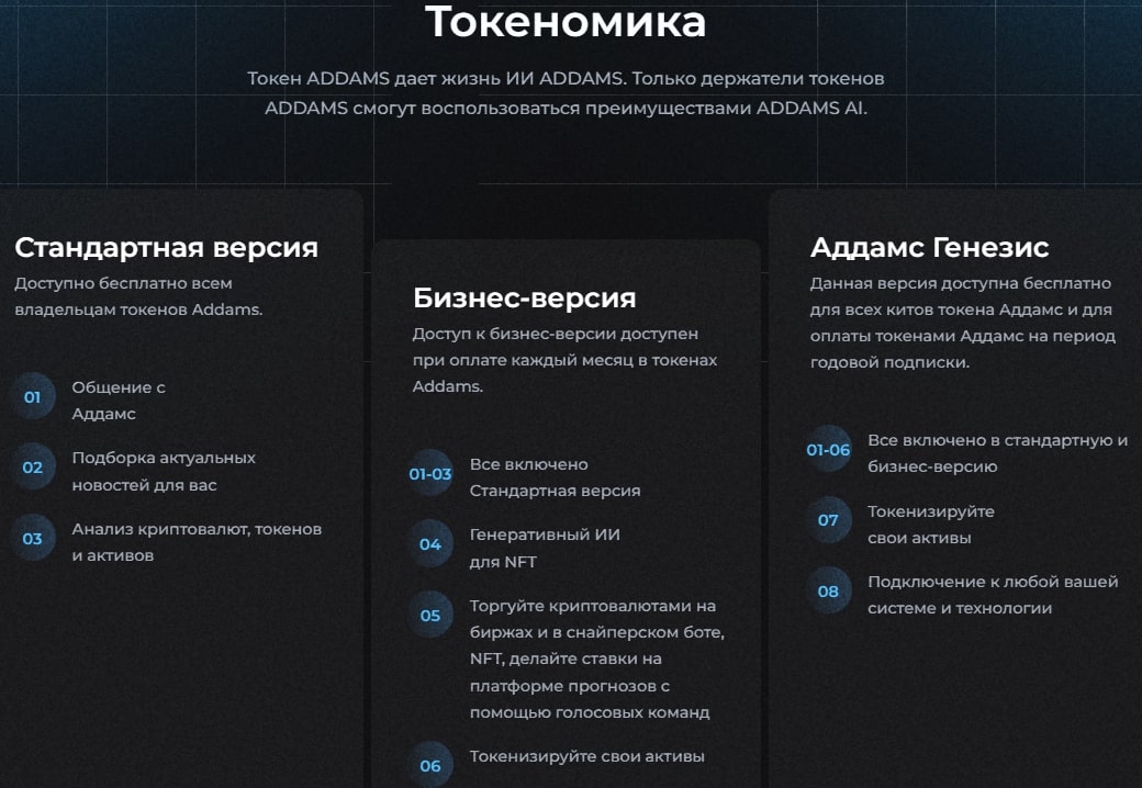 Addams.ai сайт тарифы