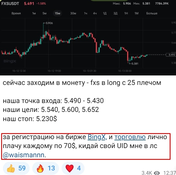 Алгоритм Вайсманна телеграм сигнал