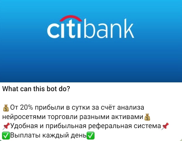 citibank invest bot инфа