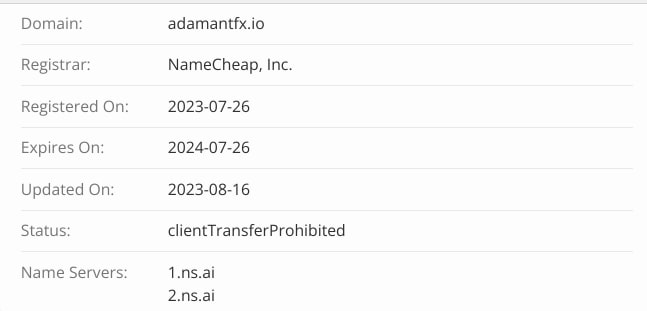 AdamantFX сайт домен инфа