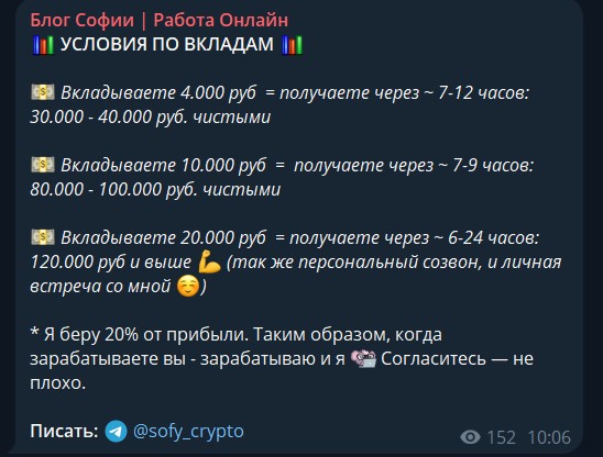 Условия сотрудничества