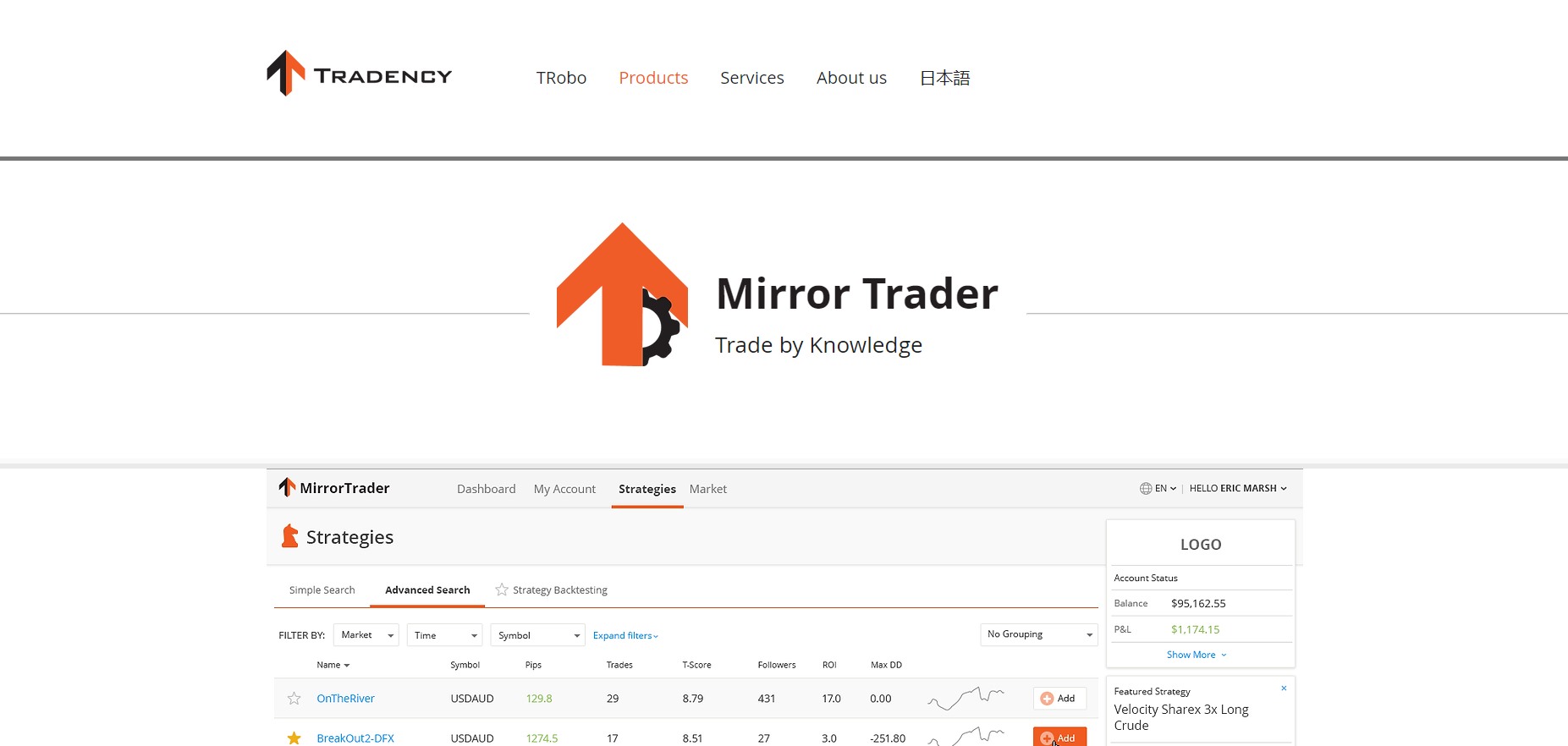 Mirror Trader - торговая площадка