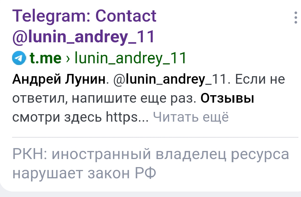 андрей лунин телеграм